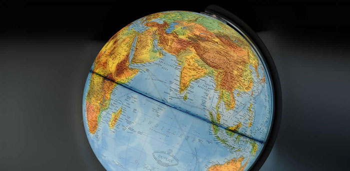 Illuminated World Globe Blue